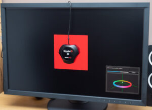 Display monitor being calibrated
